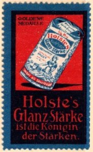 Vintage Germany Poster Stamp Holste’s Strength Shine Starch Is Queen Of Starches