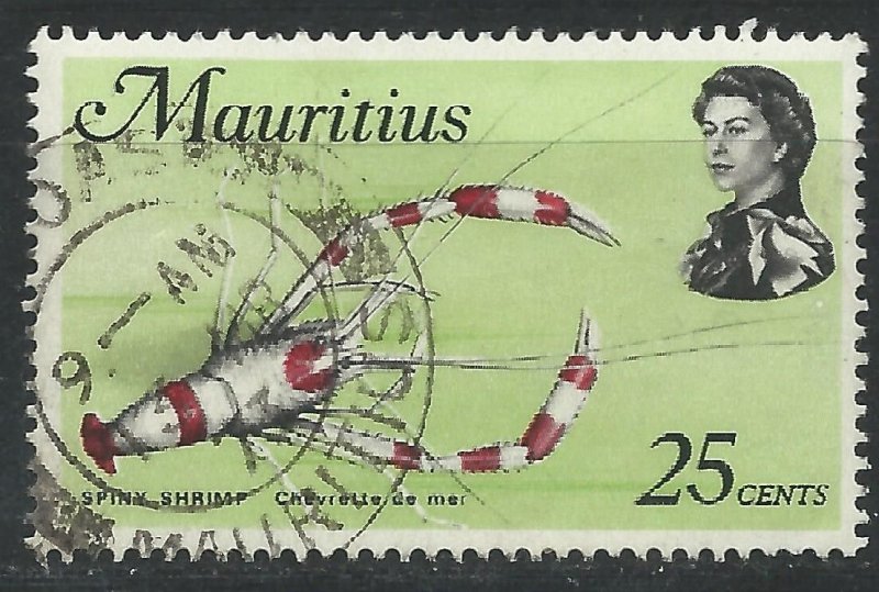 Mauritius 1969 - 25c Spiny Shrimp - SG389 used