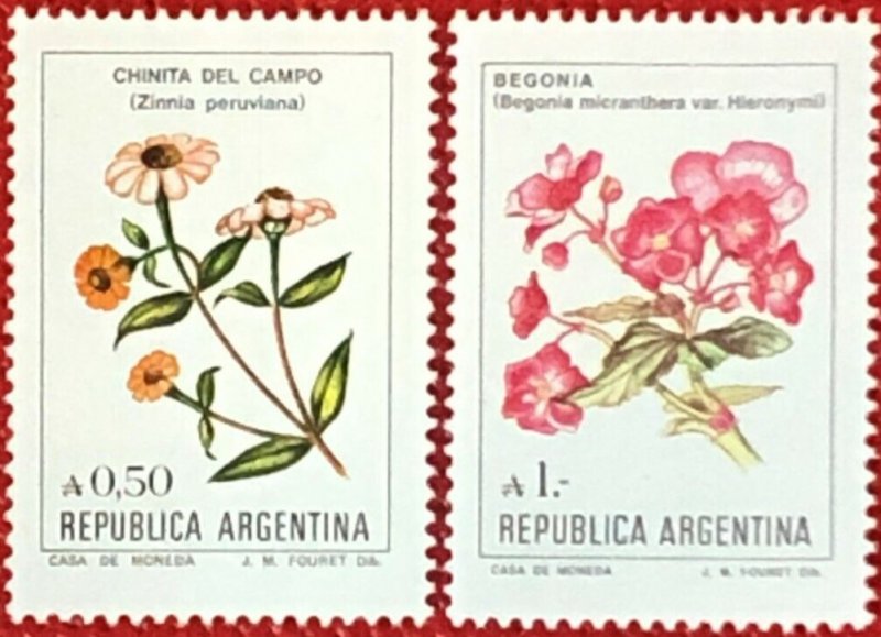 1985 Argentina 1523-1524 MNH Plants Nature Daisy Begonia Flowers ZAYIX 0719SN02M