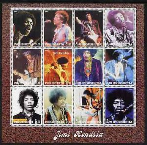 INGUSHETIA - 2001 - J. Hendrix - Perf 12v Sheet -Mint Never Hinged-Private Issue