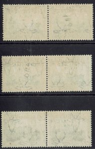 SOUTH WEST AFRICA 1929 OFFICIAL 2D PAIRS ALL 3 MISSING STOP VARIETY TYPES 