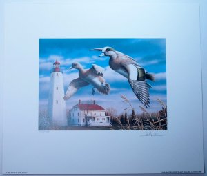 New Jersey #25-26 Hunting Permit $2.50 $5 Stamps Signed Artwork 1995 Ducks USA