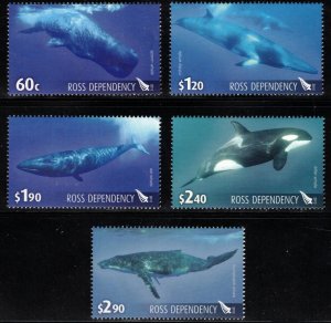 ROSS DEPENDENCY 2010 Whales; Scott L114-18, L118a, SG 120-25; MNH