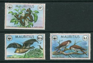 Mauritius 469, 471, 472 Wildlife Protection Stamps Short Set NNH 1978