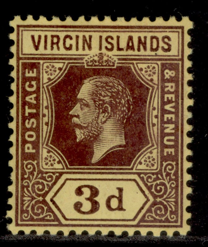 BRITISH VIRGIN ISLANDS GV SG73, 3d purple/yellow, M MINT.