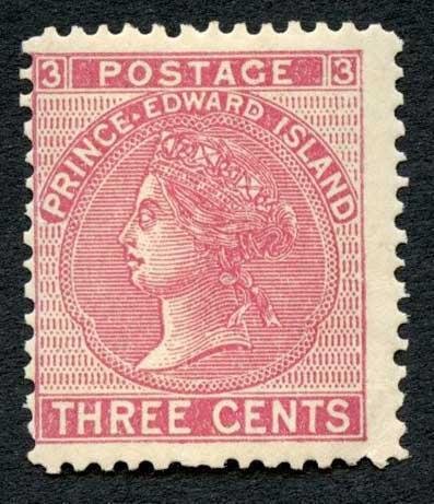 Prince Edward island SG37a 3c Rose Stop between Prince Edward U/M Cat 85 pounds 