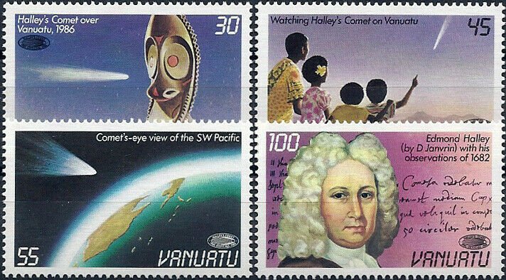 1986 Vanuatu Halley´s Comet, Space, complete set VF/MNH, CAT 9$