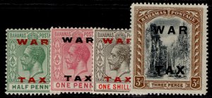 BAHAMAS GV SG102-105, 1919 WAR TAX set, M MINT. Cat £30.