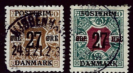 Denmark SC#153-154 Used F-VF hr SCV$64.50...Would fill a great Spot!