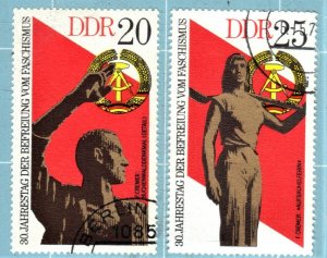 GERMANY, DDR  SC # 1640,41 USED 20pf, 25pf 1975