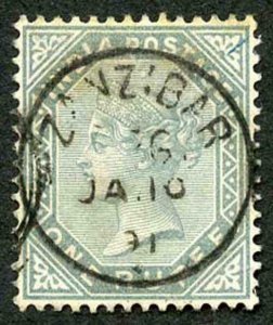 Zanzibar SGZ92 1882-90 India 1r slate with 10 Jan 91 CDS (type Z6) Fine Used