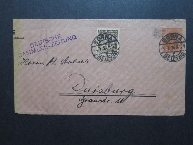 Germany 1924 10pf Germania Uprated Postal Wrapper / Sm edge Tears - Z10210