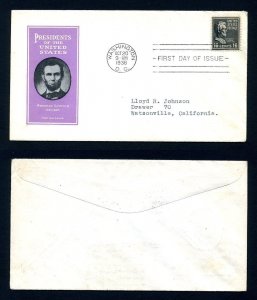 # 821 First Day Cover addressed with Harry Ioor cachet dated 10-20-1938