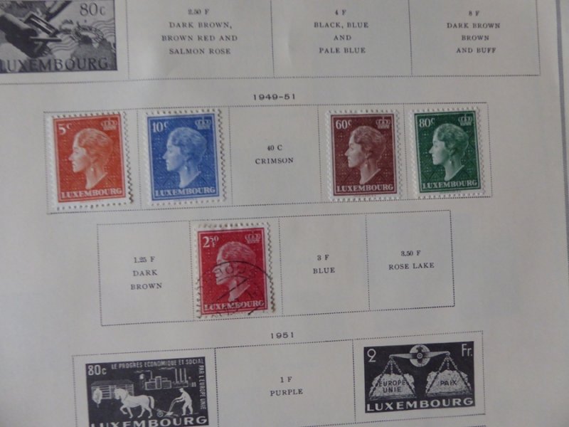 Luxemburg 1874-1966 Stamp Collection on Scott International Stamp Album pages