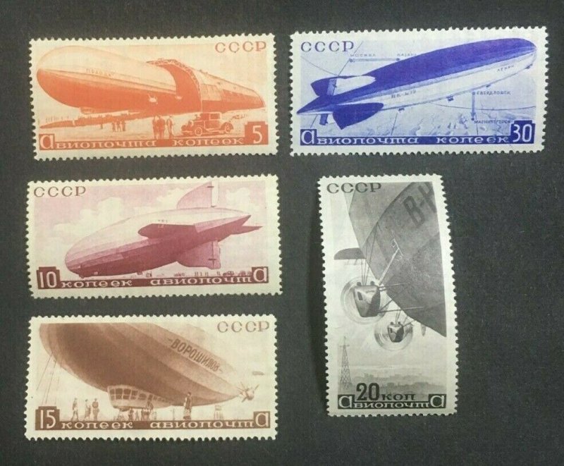 MOMEN: RUSSIA SC #C53-C57 ZEPPELIN 1934 MINT OG NH LOT #62567