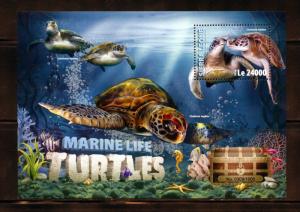 SIERRA LEONE 2016 MARINE LIFE TURTLES  SOUVENIR SHEET  MINT NH