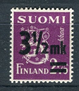 FINLAND; 1940s early Lion Type fine Mint hinged Shade of 3.5/2.75M. value