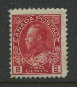 Canada - Scott 106 - Admiral Issue - 1911 - MLH - Single 2c Stamp