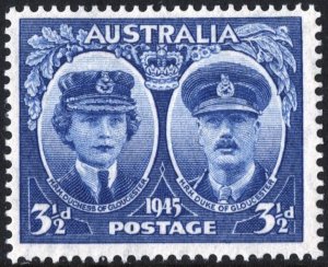 Australia SC#198 3½d Duchess and Duke of Gloucester (1945) MLH