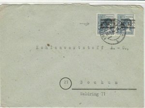 Germany Essen 1948 Allied Occupation Stamps Cover to Bochum Ref 32377