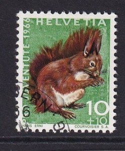 Switzerland  #B361  cancelled  1966  Pro Juventute  10c red squirrel