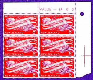 NEW ZEALAND STAMPS Sc# 357 Mi 811  MNH -Centenary of Telegraph - Block of 6