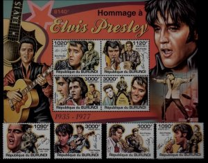 Burundi 961-65 MNH Music/Presley SCV30