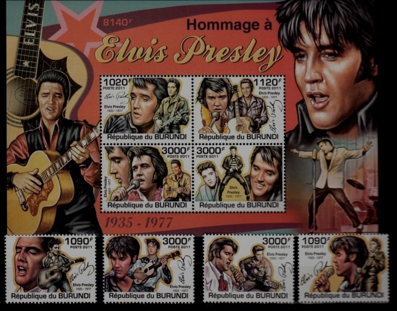 Burundi 961-65 MNH Music/Presley SCV30