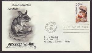 US Deer Mouse 1987 PCS Typed FDC BIN