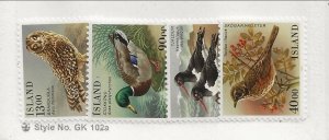ICELAND Sc 642-45 NH issue of 1987 - BIRDS