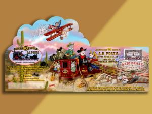 La Posta Celebrates 50 Years of Publication with Stagecoach/Plane Fold-out FDC