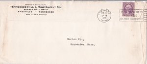 U.S. TENNESSEE MILL & MINE SUPPLY CO. 1936 Slogan Back Pic Stamp Cover Ref 47075