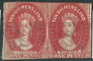 70570 - AUSTRALIA: Tasmania - STAMP:  USED stamp pair with PEN POSTMARK