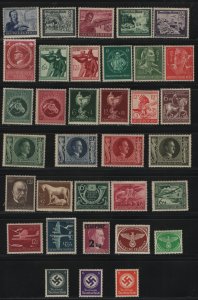 GERMANY  COLLECTION OF STAMPS ISSUED DURING HITLERS REIGN    SET  #2