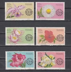 Panama, Scott cat. C343-C348. Flowers issue with Orchid value.