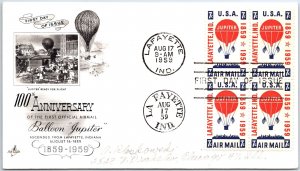 U.S. FIRST DAY CENTENARY OF THE FIRST OFFICIAL AIRMAIL BALLOON JUPITER BLK (4) D