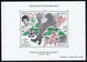 Monaco 1990 World Cup Soccer Championship Mint MNH Miniature Sheet SC 1718