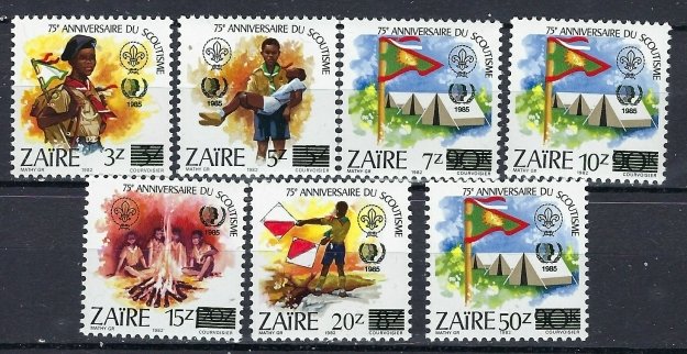 Zaire 1207-13 MNH 1985 Scouting (ak1123)