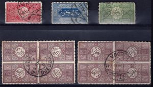 SAUDI ARABIA 1916 21 COLLECTION 20 WITH MECCA & DJEDDAH CANCELS