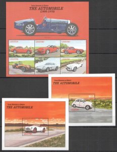 A1381 Lesotho Transport Cars Great Moments In History The Automobile Kb+2Bl Mnh