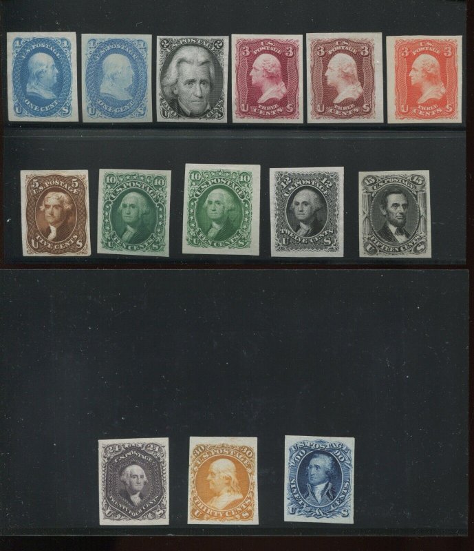 63P3/78P3 Plate Proofs on India Set of 10 Denominations with Varieties BZ1405