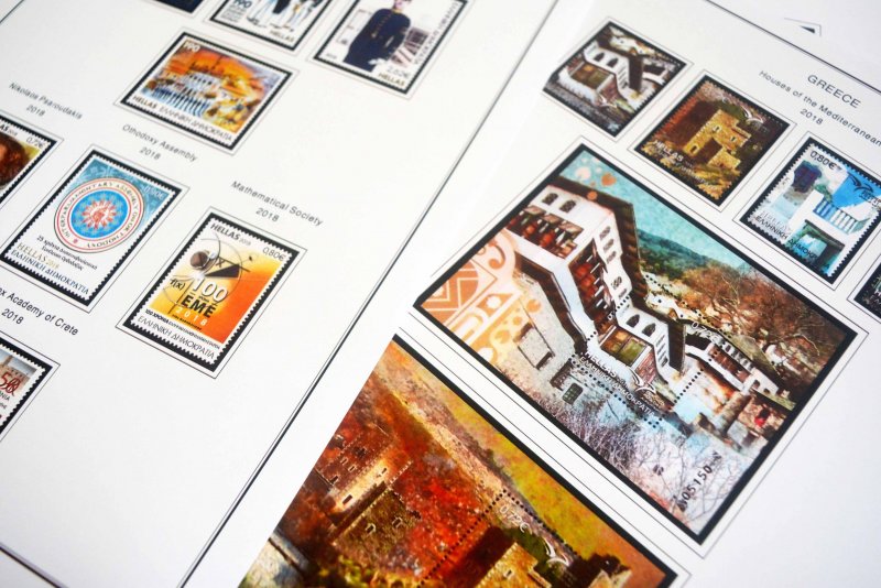 COLOR PRINTED GREECE 2011-2020 STAMP ALBUM PAGES (109 illustrated pages)