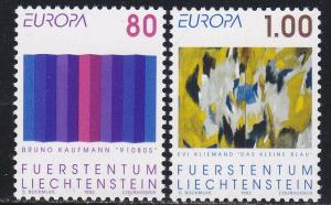 Liechtenstein # 995-996, Contemporary Paintings, NH, 1/2 Cat.