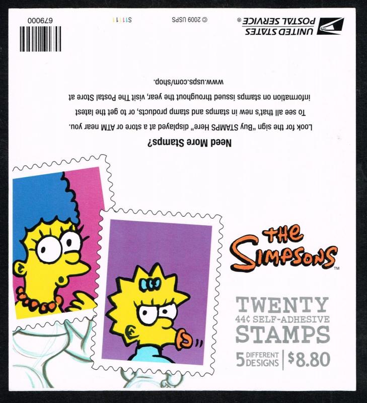 USA 4403b - The Simpsons / Marge / Booklet (20) - MNH  - VF - CV - $40.00