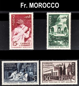 French Morocco Scott 305-08 complete set F to VF mint OG NH.  FREE...