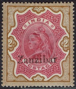 ZANZIBAR 1895 QV INDIA OVERPRINTED 2R