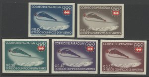 Paraguay 783-7 ** mint NH IMPERF Olympic sport ski (2301A 2042)