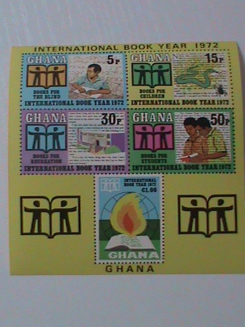 GHANA-1972-INTERNATIONAL YEAR OF THE BOOK-IMPERF MINI SHEET- MNH VERY FINE