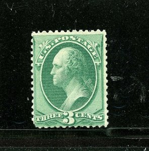 U. S. #147 (US971) Washington 3¢ green, no grill, M, LH, FVF, CV$200.00