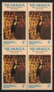Nicaragua North America Independence Block of 4 Stamps MNH 